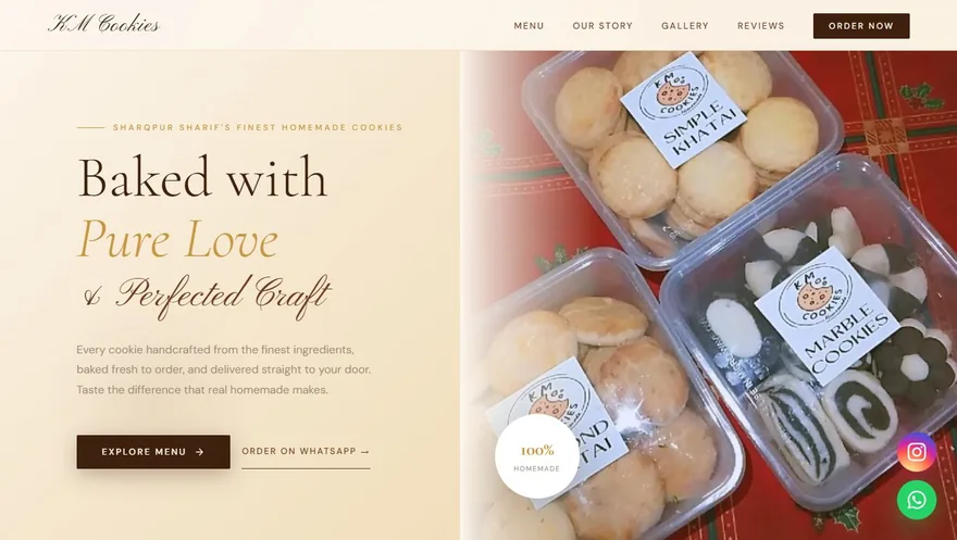 KM Cookies website preview